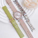 Set Đồng Hồ Nữ Amica A071 Viền Đá Dây Kim Loại Demi Rose Kèm Dây Da Hồng - Xanh Size 33mm