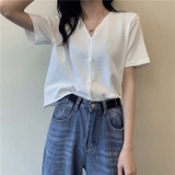 Áo Croptop Button (tay ngắn)