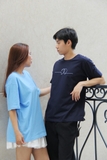 Áo thun couple CARINAMY form rộng A LETTER TEE