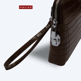 Clutch khóa mã số da bò vân cá sấu LOUIS HAVIAS™