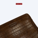 Clutch khóa mã số da bò vân cá sấu LOUIS HAVIAS™