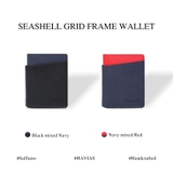 Ví Da Seashell Grid Frame Wallet