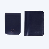 Couple Ví Vertical & Gerbera Navy Blue