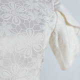 Wing Sleeve Apricot Blossom Vein White Dress