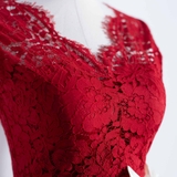 Gerbera Fabric White Bow Sleeveless Red Dress