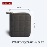 Ví gấp Zipped SQUARE Xám