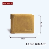 Ví da bò khoá kéo LAZIP