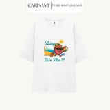 Áo thun SUMMER LYCHEE form rộng tay lỡ cotton 100%