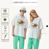 Áo thun SUMMER LYCHEE form rộng tay lỡ cotton 100%