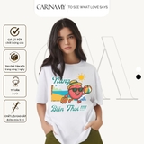 Áo thun SUMMER LYCHEE form rộng tay lỡ cotton 100%