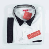 Black Short Sleeve White Shirt with Hidden Pocket