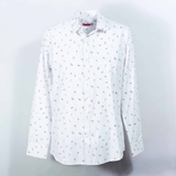 Premium White Shirt with Textured Scrawl Pattern