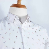 Premium White Shirt with Textured Scrawl Pattern