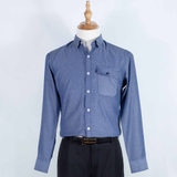 Premium Rippled Dark Blue Shirt with Pocket
