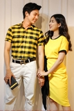 2 Pocket Yellow Black Short Sleeve Button Down Shirt
