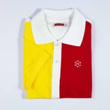 White Split mix Yellow Red Block Premium Polo