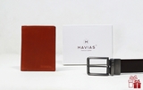 Set cặp ví Verzip & dây lưng Class8 HAVIAS Brown