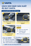 Cách xem ngày sản xuất Ắc quy Varta chính hãng