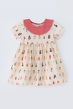 Váy thô con cún tay ngắn phối cổ kẻ đỏ SUMMERPUPPY
