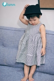 Váy thô babydoll ba đoạn kẻ đen trắng 3PIZ