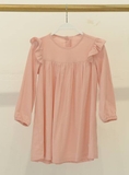 Váy linen babydoll bèo vai hồng cam