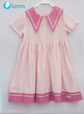 Váy thô lá cổ nhọn hồng tím PURPINK