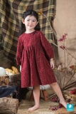 Váy thô cào bông tay bồng babydoll nơ cổ đen