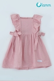 Váy thô ren cổ vuông bèo tay nơ buộc sườn - BLUSHBOW