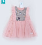 Váy thô ghi phối voan hồng BROWNBIRD