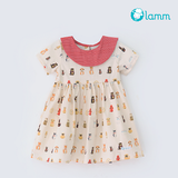 Váy thô con cún tay ngắn phối cổ kẻ đỏ SUMMERPUPPY