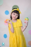 Váy thô cổ vuông hoa vàng sẫm-DANDELION