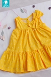 Váy thô Mỹ ba đoạn nơ vai vàng tươi 3SUMMER