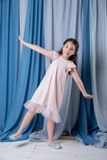 Váy linen cánh tiên đuôi cá hồng phấn