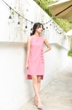 Váy linen hồng tím 5 nơ Linné