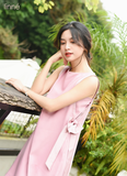 Váy lụa hai nơ hồng LI2NO
