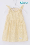 Váy thô babydoll buộc nơ vai hạt gạo - RICE