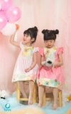 Váy thô đáp hoa ngực hồng nhạt SOFY2