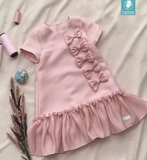 Đầm taffeta hồng đuôi cá 5 nơ Lamm PINK5BOW