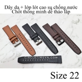 Dây da Hybrid size 22 cho đồng hồ Fossil chốt thông minh