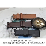 Dây da Hybrid size 22 cho đồng hồ Fossil chốt thông minh