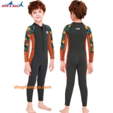 Bộ bơi bé trai giữ nhiệt dài liền, màu nâu, Dive Sail M150506K