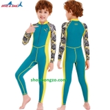 Bộ bơi bé trai liền dài, Xanh/ Vàng- Dive Sail M150186K