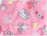 Bộ bơi bé gái cộc liền hồng Kitty, vải cao cấp chống nắng