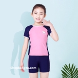 Bộ bơi cộc hồng, tay than, dáng rời Yuke