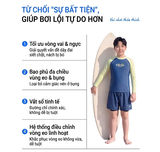 Bộ bơi bé trai dài tay chống nắng UPF 50+ Kháng Clo co giãn dáng quần 2 lớp 361