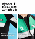 Bộ bơi giữ nhiệt cho bé dài tay dáng rời màu đen xanh 12 vải dày 2.5mm Dive& Sail