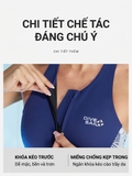 Bộ bơi Giữ Nhiệt Nữ dáng liền hàng cao cấp màu xanh chất vải dày 2.0mm Dive Sail D237229F