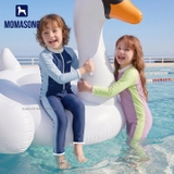 Bộ bơi bé gái dài tay liền than chống nắng UPF 50++ kháng Clo màu tím Momasong (Korea)