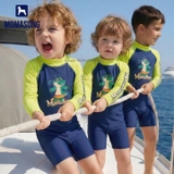 Bộ bơi dài tay liền chống nắng UPF 50++ kháng Clo khung long xanh Momasong (Korea)