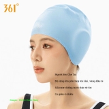 Mũ bơi 361 silicone co giãn, che tai chống nước, cỡ lớn phù hợp vòng đầu to người lớn